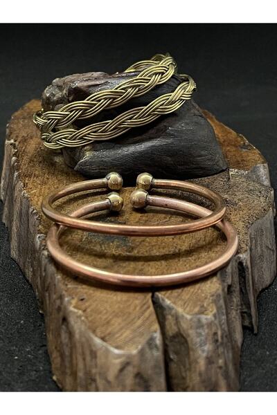Aida Jewelss 4-Piece Pure Copper Bracelet and Brass Bracelet 100% Copper Brac...