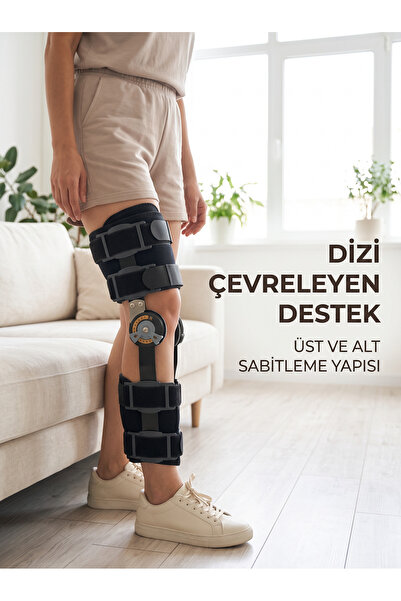 BŞK VİRGO Adjustable Angle Control Knee Brace with Side Support Hinged Knee S...