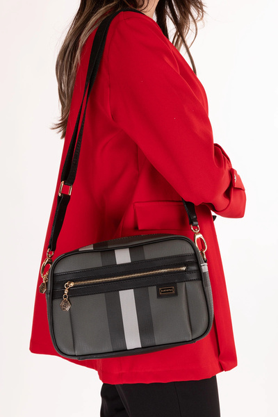 Gondol Women's Daily Stylish and Useful Cross Shoulder Bag Sp.1280 Black Plaid