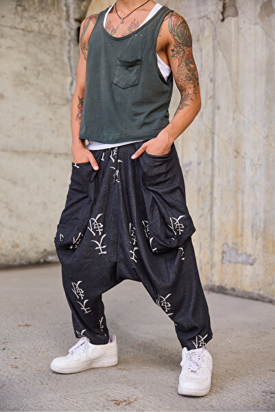 Superbluemexico Men's Loose-Fitting Avant-Garde Shalwar Trousers