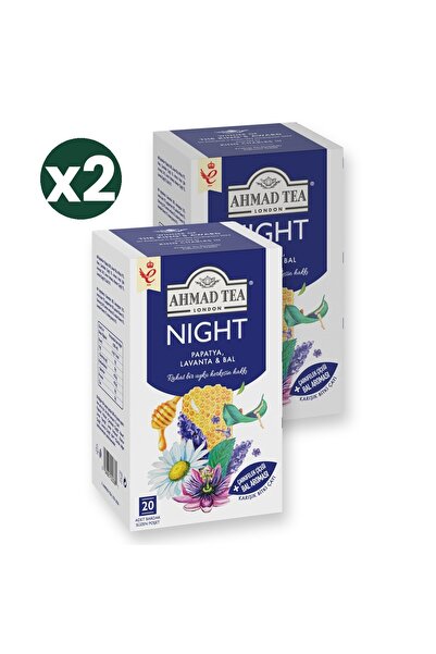 Ahmad Tea Night Karışık Bitki Çayı 20'li 2'li Ekonomik Paket – Toplam 40 Poşe...