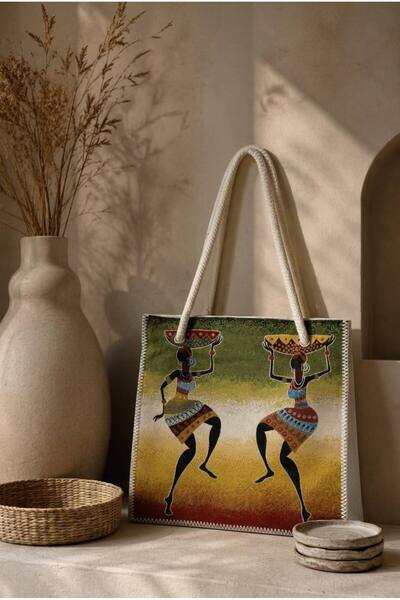 LAURUS HOME Woven Jacquard Tapestry Fabric Shoulder and Beach Bag Shepherd St...