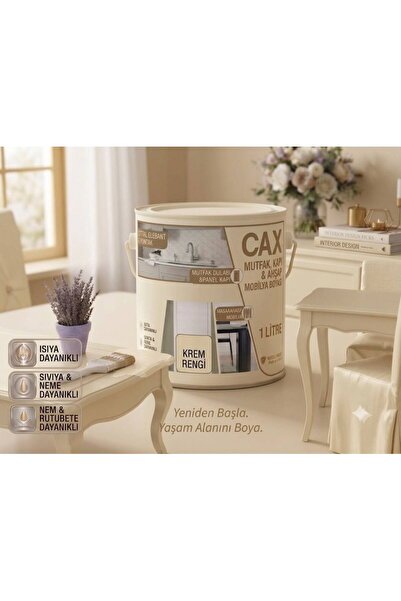 caxcolors CAX Ahşap Ve Mobilya Boyası 1 Litre - Masa, Sehpa, Mutfak Dolabı Ve...