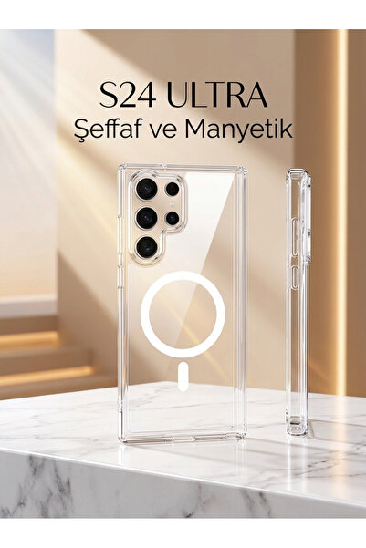 Samsung Galaxy S24 Uyumlu Şeffaf Sert Telefon Kılıfı Darbe Koruyucu Kapak