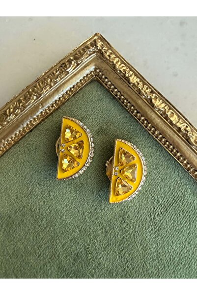 My Joyas Design Dilim Limon Düğme Broş (Çift)