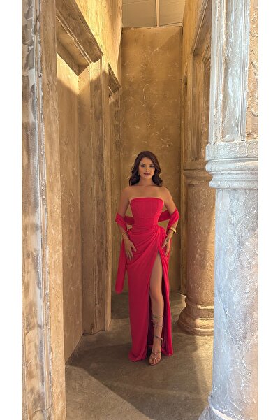 ayşenur Dinçer butik Belle Prenses Abiye Fuşya