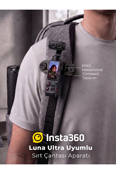 Genel Markalar insta360 Luna Ultra Uyumlu Sırt Çantası Montaj Aparatı Vlog Çekim
