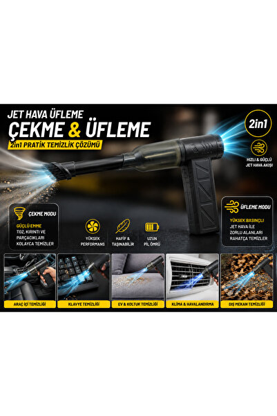 Sonlight 2’si 1 Arada Şarjlı El Tipi Vakum & Jet Hava Üfleme Makinesi Aracını...