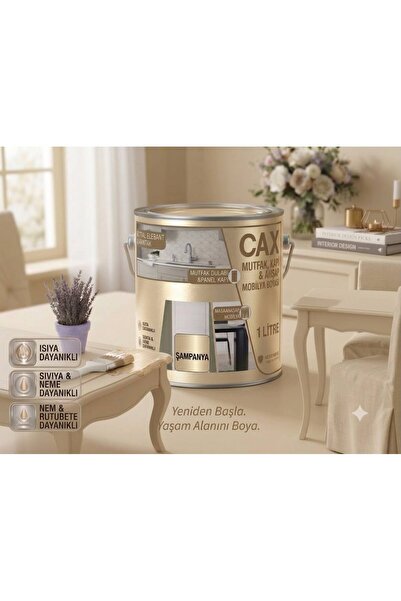 caxcolors CAX Ahşap Ve Mobilya Boyası 1 Litre - Masa, Sehpa, Mutfak Dolabı Ve...