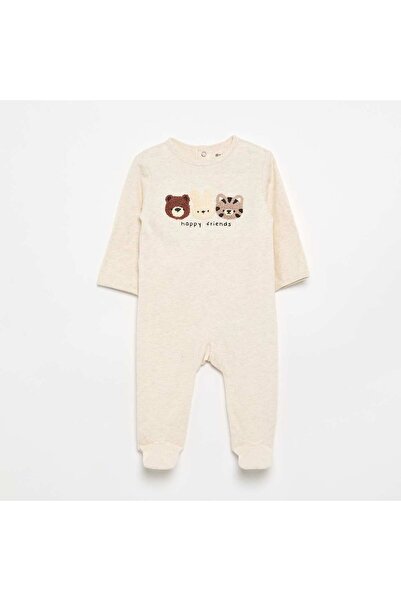 KIABI Cotton Jersey Sleepsuit Beige
