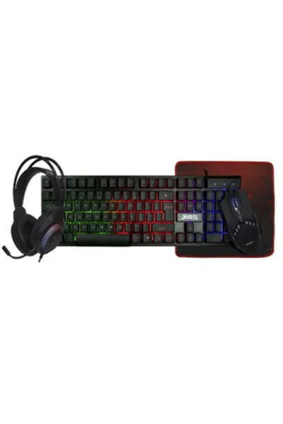 jedel مجموعة ألعاب CP-09 4 في 1، ماوس بإضاءة رباعية الأبعاد، سماعة رأس USB+3....