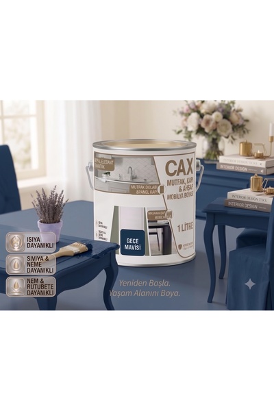 caxcolors CAX Ahşap Ve Mobilya Boyası 1 Litre - Masa, Sehpa, Mutfak Dolabı Ve...