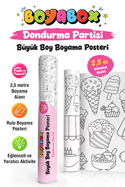 Zigzag Boyabox Dondurma Partisi 2,5 Metre Rulo Boyama Posteri – Çocuklar İçin...