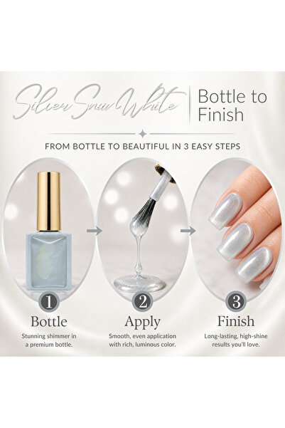 GLOBAL FASHION Professional Silver Snow White Cat Eye Gel Polish 8ml HEMA & TPO Free