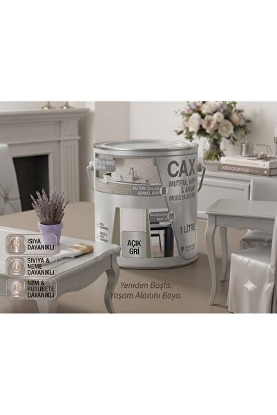 caxcolors CAX Ahşap Ve Mobilya Boyası 1 Litre - Masa, Sehpa, Mutfak Dolabı Ve...
