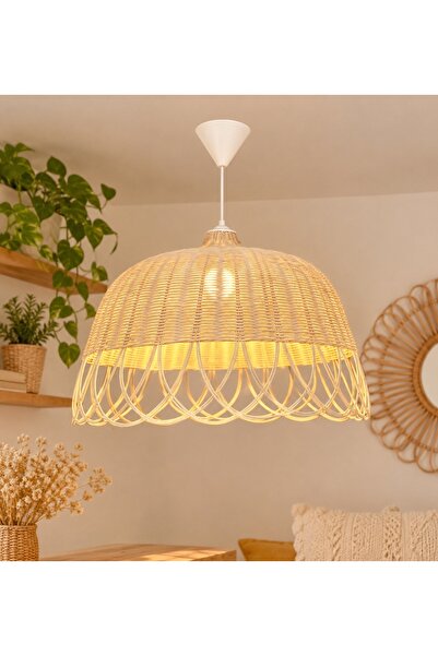 Rattan bambu hasır avize