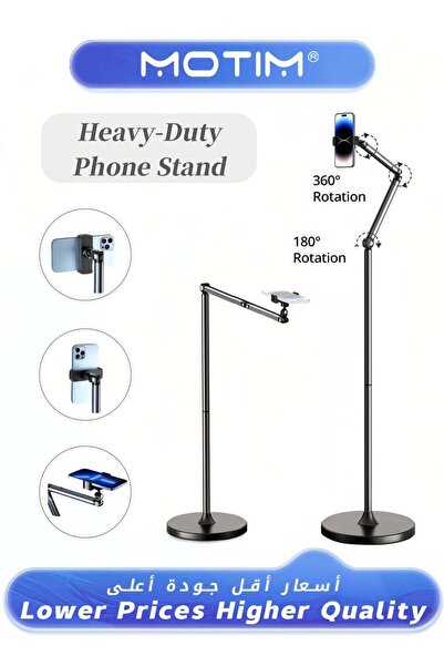 MOTIM Heavy Duty Phone Stand Extendable Arm Holder with 5.73lb Stable Base fo...