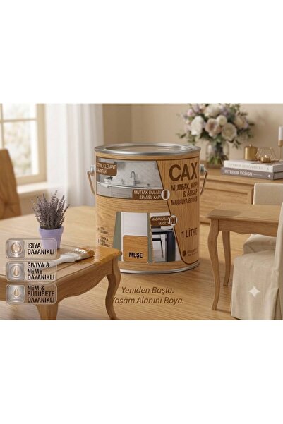 caxcolors CAX Ahşap Ve Mobilya Boyası 1 Litre - Masa, Sehpa, Mutfak Dolabı Ve...