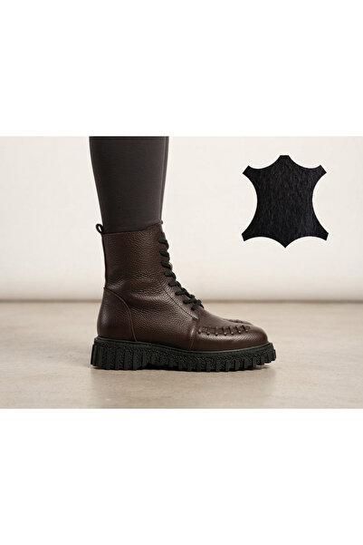 MARCO ROCCO Genuine Leather Lace-Up Zippered Boots Women's Shoes