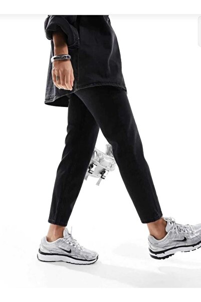 MAY JEAN Women's Non-Fade Black Stylish Shape-Retaining Mom Jeans High Waist ...