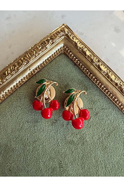 My Joyas Design Kirazlar Düğme Broş (Çift)