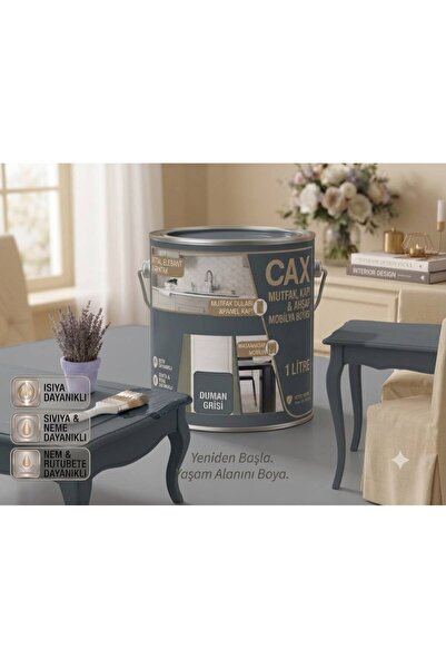 caxcolors CAX Ahşap Ve Mobilya Boyası 1 Litre - Masa, Sehpa, Mutfak Dolabı Ve...