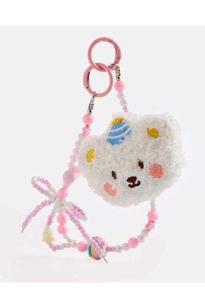 REDTAG Women White Bear Keychain Charm