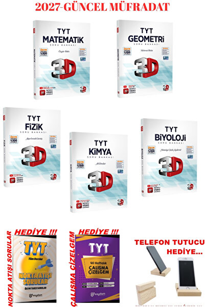 3D Yayınları 2027 Güncel TYT Mat-Geometri-Fizik-Kimya-Biyoloji Soru Bankası S...