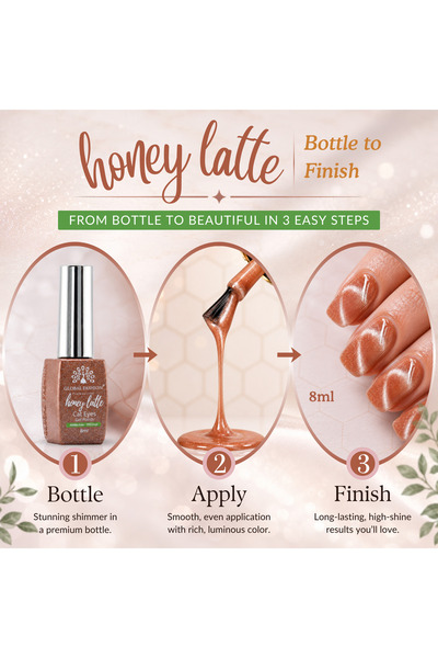 GLOBAL FASHION Professional Honey Latte Cat Eye Gel Polish 8ml HEMA & TPO Free