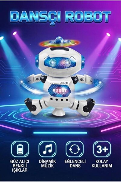 Tıfıl Toys 360 Derece Döner Tabanlı, Renkli Işıklı ve Müzikli Kızılötesi Sens...