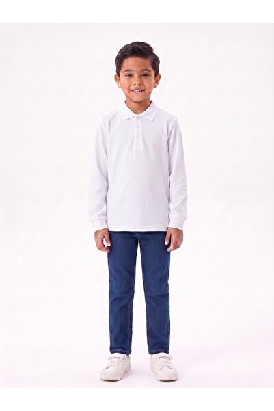 Pengim Erkek Çocuk Siyah Polo Yaka Uzun Kollu Sweatshirt / Penye Tişört %100 ...
