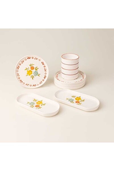 Evidea Kitchen Flower 10 Parça Kahvaltı Takımı - Renkli