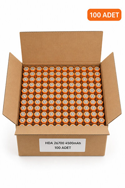 HDA 26700 3.2V 4500mAh 2C/1C LiFePO4 Şarj Edilebilir Pil (100 Adet)