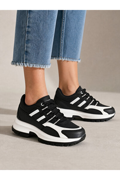 Babetty High Sole Casual Sneaker Sports Shoes Thick Sole, Lace-Up Modern Desi...