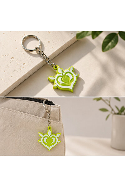 keysa Genshin Impact Keychain 3D Printing Game Accessory Element Symbol Keychain