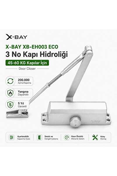 X-BAY XB-EH003 Eco 3 Numara Kapı Hidroliği – 45-60 kg Kapılar İçin