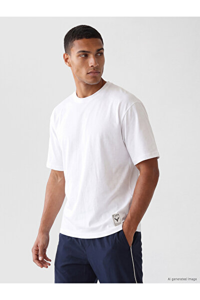 LC Waikiki Xside Active White Crew Neck Combed Cotton Men's T-Shirt