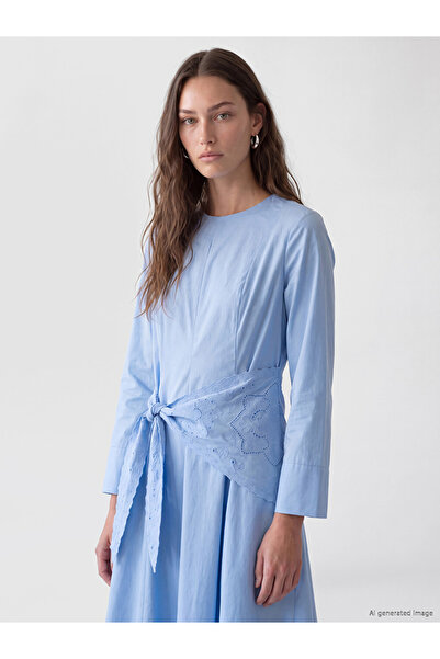 LC Waikiki Zero Roba Collar Shawl Detailed Poplin Dress for Style Enthusiasts...