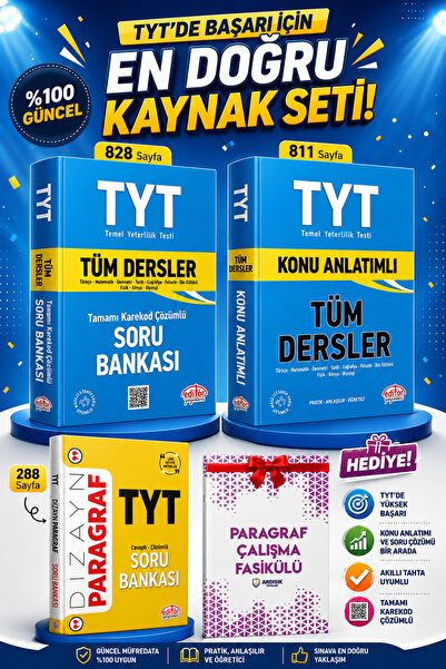 Editör Yayınevi TYT Tüm Dersler Konu Anlatımı ve Soru Bankası + Paragraf Soru...