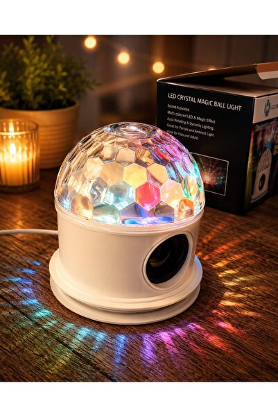 gaman Bluetooth Müzikli Renkli LED Işıklı Disko Topu - Dekoratif Parti ve Eğl...