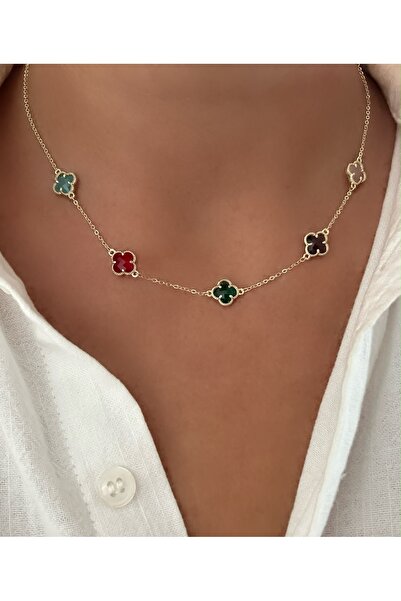 the matdesign Yonca Cleef Model 14 Ayar Renk Kolye