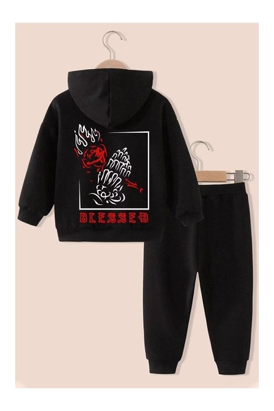 DAXİS Sportwear Company طقم رياضي للأطفال مطبوع عليه BLESSED