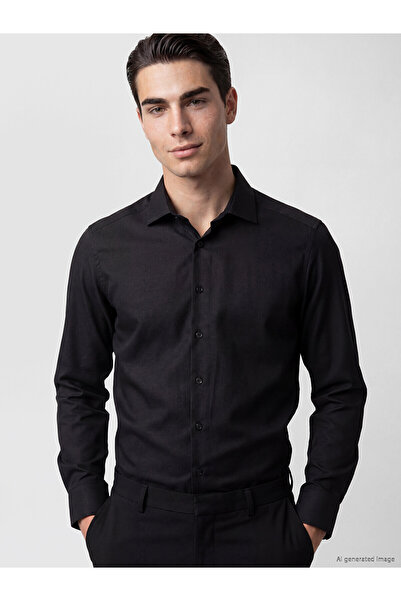 LC Waikiki Nevavm Farkıyla Lcw Business Black Dobby Plain Narrow & Slim Men's...