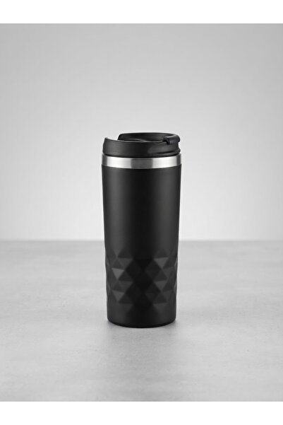 Popilero Siyah Çelik Termos Mug