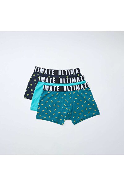 KIABI Pack Of 3 Patterned Boxer Shorts Blue