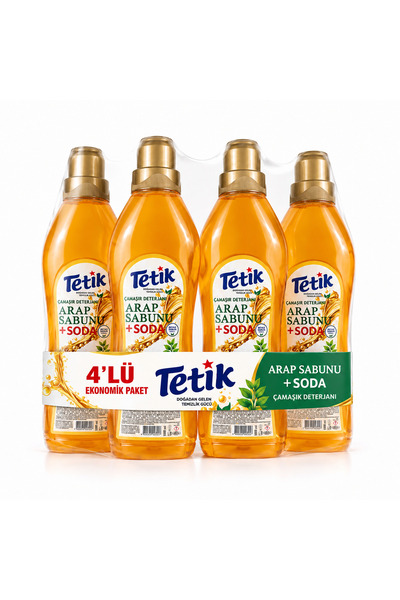 Tetik SIVI ÇAMAŞIR DETERJANI ARAP SABUNU VE SODA ETKİLİ 1000 ML x 4 ADET