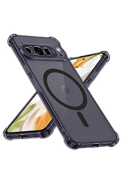 CLICK Калъф за Google Pixel 9 Pro XL, Удароустойчив, Прозрачен силиконов, Mag...