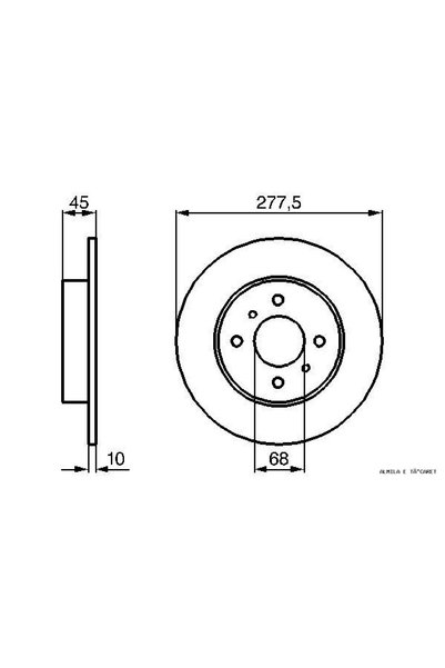 Bosch ALMPARCA ARKA FREN DİSKİ DOLU TİP NISSAN PRIMERA 1.6L QG16DE P11 99-01 1.8L QG18DE P11 99-01 (1511