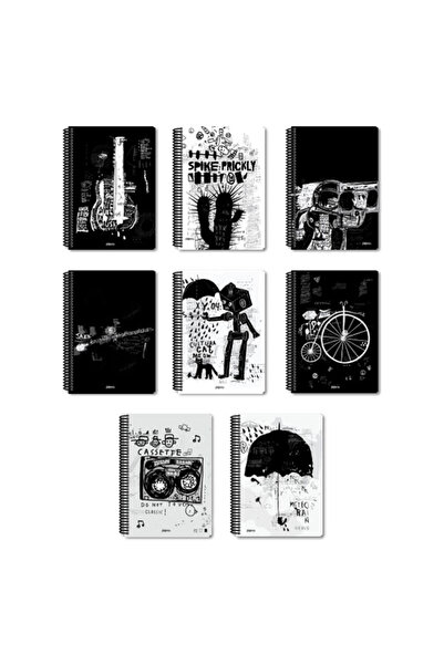 Colornote Papirüs Deep Black A4 Spiralli PP Kapak 80 Yaprak Çizgili Defter DB801