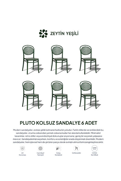 Daim Plastik PLUTO LÜX CAFE & RESTAURANT SANDALYESİ 6 Lı Set